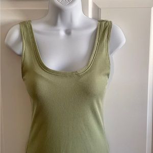 Olive green bodycon column maxi midi dress